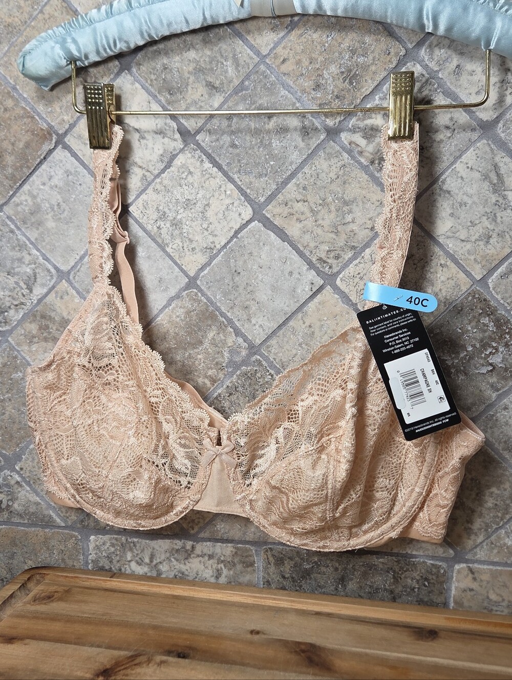 Bali Body Beige Underwired Full Coverage Bra Adjustable Straps Size 40C
